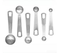 Lot de 9 cuillères à mesurer métriques et impériales pour cuisine | Comprend une tige d'agitation, un outil d'étrier, des bords polis, résistant à la rouille, dosage précis