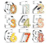Lot de 9 emporte-pièces en forme de chiffres, emporte-pièces avec chiffres, emporte-pièces, lot d'emporte-pièces, 0-8 (6 réversibles pour former un 9), ustensiles de cuisine en acier inoxydable en for