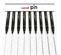 Lot de 9 feutres de dessin Uni Pin - Noir - Uni-ball