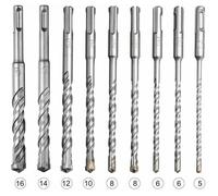 Lot de 9 forets SDS-Plus pour perforateur 5-16 mm en carbure, 100 mm - pour béton et carrelage