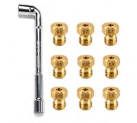 Lot de 9 Gicleurs Gaz Butane Universels en Laiton avec e Montage | Universal Butane Gas Nozzle, Gazinière, 0,5/0,7×2/0,8/0,87/0,9/0,95/1,02/1,1 mm, Brûleurs à Gaz, Compatibilité à Vérifier