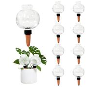Lot de 9 globes d'arrosage automatique pour plantes d'intérieur en plastique à libération lente Terre cuite 500 ml Système d'irrigation goutte à goutte automatique