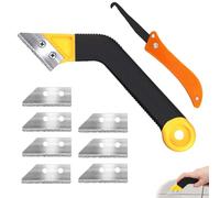 Lot De 9 Grattoir À Joints, Grattoirs Joints Carrelage Avec 7 Lames De Rechange Et 1 Scie Coudée, Grattoir Peinture, Grattoir Rasoir Nettoyage Pour Carrelage, Grattoir A Dejointer Carrelage