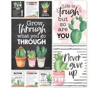 Lot de 9 panneaux décoratifs de salle de actus - Panneau de bienvenue pour salle de classe - Poster motivant pour salle de corations de tableau d'affichage, kit de croissance pour