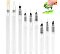 Lot de 9 pinceaux à eau, stylos aquarelle, pinceau à réservoir d'eau, pinceau à eau rechargeable, pinceau à eau aquarelle avec réservoir, pour mélanger les peintures aquarelles (3 tailles)