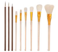 Lot de 9 pinceaux à glaçage en céramique - Outils de peinture d'art pour aquarelle et céramique