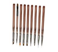 Lot de 9 pinceaux à ongles polyvalents de qualité professionnelle avec poils en nylon doux Prise en main confortable pour un design précis Pinceaux acryliques pour l'art