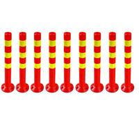 lot de 9 poteaux de délimitation en plastique - hauteur 72,5cm réfléchissant Barrière pour entrepôt, parking avec pied - fixation avec vis Poteau de délimitation - Park Pfosten Leitpfosten Poller