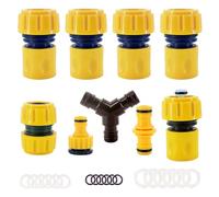 Lot de 9 Raccord Tuyau D'arrosage 3/4" 19mm,Kit de Raccordement de Robinet Tuyau de Jardin -Raccord D'arrosage Rapide,Double Mâle,Séparateur en Y,2en1 Robinet Filetage,Joint de Réparation de Tuyau