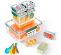Lot de 9 récipients alimentaires VINATO avec couvercles, récipients hermétiques, lavables au lave-vaisselle et adaptés au micro-ondes, sans BPA, avec 5 cuillères doseuses