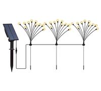 Lot de 9 torches solaires, 90 LED, lumière blanc chaud, 70 cm