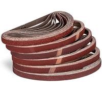 Lot de 96 bandes abrasives professionnelles en tissu - 13 x 451 mm - 16 x grain 40-60 - 80-120 - 180-240 - Compatible avec les limes Black&Decker® Powerfeile, papier abrasif, kit de bandes abrasives