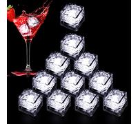 Lot de 96 glaçons lumineux à LED blanches activés par le liquide, brillants dans le noir, pour la maison, le bar, les fêtes d'été, les mariages