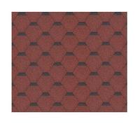 Lot de bardeaux bitumineux Hexagonal Rock H101RED, couleur rouge - bitume toiture Timbela M101 pour chalet de jardin