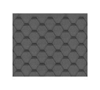 Lot de bardeaux bitumineux Hexagonal Rock H102BLACK, couleur noir - bitume toiture Timbela M102 pour chalet de jardin