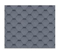 Lot de bardeaux bitumineux Hexagonal Rock H332GREY, couleur gris - bitume toiture Timbela M332 pour chalet de jardin