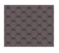 Lot de bardeaux bitumineux Hexagonal Rock H341BROWN, couleur marron - bitume toiture Timbela M341 pour chalet de jardin