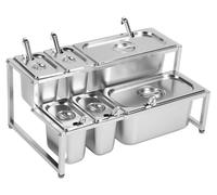 Lot de boîtes à assaisonnement en acier inoxydable, bocaux à condiments extensibles, récipients à épices, support pour bocaux à confiture à double compartiment, grande capacité, n° 20