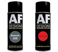 Lot de bombes de peinture de voiture compatible avec Renault 266 Gris acier métallisé Peinture de base en bombe aérosol 400 ml