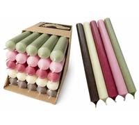 Lot de bougies à tige Soft Summer - Extra longues 25 cm - Colorées dans la masse et anti-gouttes - Diamètre 2,2 cm - Fabriquées en Allemagne - Mélange de bougies de table de qualité supérieure rose