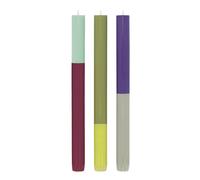 Lot de bougies chandelles Remember Oslo multicolore lot 3 26 cm