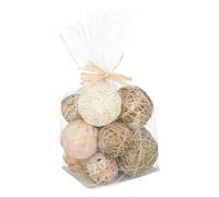 Lot de Boules Décoratives Tressé 30cm Naturel