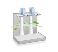Lot de brosses à Dents muraux en Acier Inoxydable avec Terre de diatomée pour Oral-B, IO, Philips Sonicare, Support pour 2 têtes de Brosse à Dents électriques (argenté, 2 Trous)