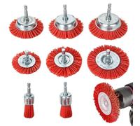 Lot de Brosses en Nylon pour Perceuse Tige Hexagonale 6mm, Brosse Circulaire et Coupe pour Polissage Bois, Décapage Rouille et Peinture (25/30/50/65/75)