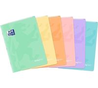 Lot de cahiers A5 60k quadrillés Oxford PP easybook pastel mix, paquet de 8 pièces.