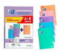 Oxford Hamelin 4x4 Grid Notebooks 80 Sheets Pack 4+1 Colors Multicolore Enfants