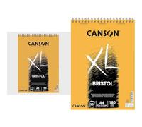 Lot de CANSON XL Bristol - Album 50 feuilles A3 180g/m² - Extra blanc + CANSON XL Bristol - Album 50 feuilles A4 180g/m² - Extra blanc