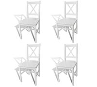 Lot de Chaises de salle à manger 4 pcs - Style contemporein Blanc Bois de pin