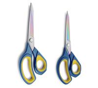 Lot de ciseaux à tissu : lames tranchantes en fer forgé avec revêtement en titane – Manche en caoutchouc souple – Ciseaux de couture pour adultes, usage domestique et professionnel, pour le cuir et le