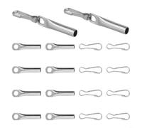 Lot de clips galvanisés pour cordon de 8 mm avec crochets simples | Lot de 20 colliers de serrage galvanisés pour câbles de bâche, remorques et bateaux