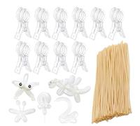Lot de clips pour ballons - Clips décoratifs transparents 260 g, support pour fond 9 x 2,5 cm | Structure à ressort robuste fixation fiable solution de décoration polyvalente fixation sûre