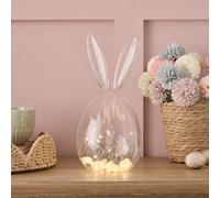 Lot de Cloche en Verre avec Oreilles de Lapin et Guirlande Lumineuse à Petits Lapins LED