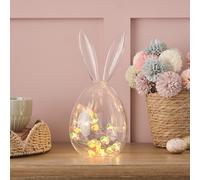 Lot de Cloche en Verre avec Oreilles de Lapin et Guirlande Lumineuse Œufs et Poussins