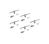 Lot de consoles pour 5 étagères en bois pour la structure Zero, planches non incluses, Zamak, Peint gris pierre