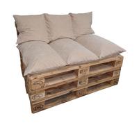 Lot de coussins de palette 120x80 cm de jardin avec fermeture éclair - Beige 1009