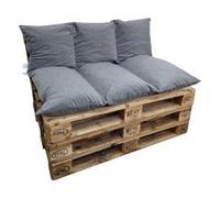 Lot de coussins de palette 120x80 cm de jardin avec fermeture éclair - Gris 1008
