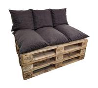 Lot de coussins de palette 120x80 cm de jardin avec fermeture éclair - Marron 1021