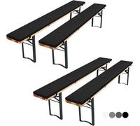 Lot de coussins pour banc de brasserie - imperméables - noir - 220 x 25 x 3 cm