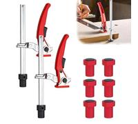Lot de crochets de banc de 20 mm, 2 pinces à levier à dégagement rapide, 6 supports antidérapants, serre-joints de table en acier au chrome vanadium pour table MFT et établi, travail de bois précis et