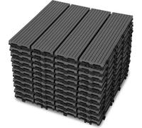 Lot de dalles en composite WPC 3 m² 30 x 30 cm, anthracite, 33 pièces - Sans entretien - Montage facile