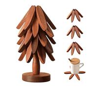 Lot de dessous de plat en forme d'arbre naturel, résistant à la chaleur, décoration de Noël, dessous de plat pour assiettes chaudes, pour bol, théière, boisson, cuisine, table, ferme, maison