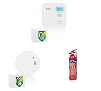 Lot de détecteur de CO FGA-13091 +Détecteur de Fumée FSM-11710 + Extincteur Poudre - 1 kg FEX-18116 Smartwares