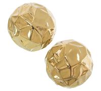 Lot de deux boules en céramique, dorées, de 11,5 cm de diamètre