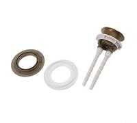 Lot de deux boutons de chasse d'eau pour ouverture de 38 mm, 48 mm, 58 mm, bouton poussoir économe en eau avec anneau adaptateur, remplacement facile, construction en plastique robuste (doré)