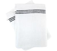 Lot de deux gants de toilette 16x21 cm pur coton collection HORIZON rayures noir