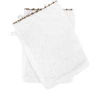 Lot de deux gants de toilette 16x21 cm pur coton collection ORLA avec picueta beige
